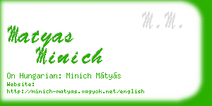 matyas minich business card